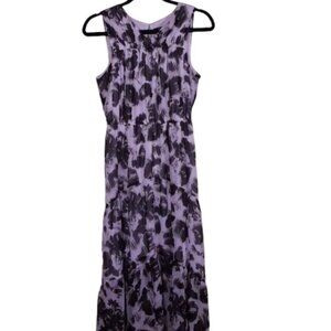 Women's Simply Vera Vera Wang Black White Chiffon Sleeveless Midi Dress - Size M